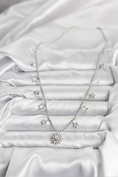 BSRE Brass Sunny Woman Necklace (Silver Color)
