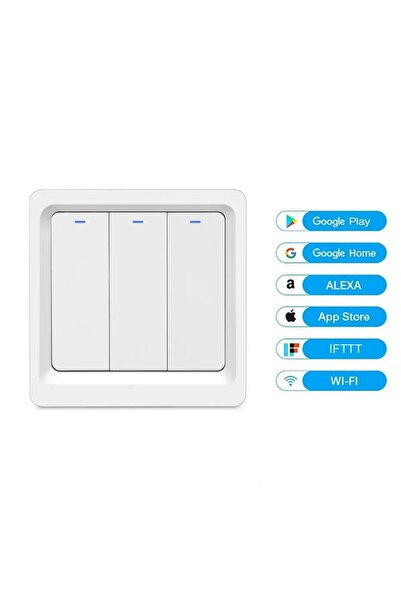 ZIGBEE Întrerupător inteligent wireless, alb, indicator LED, trifazat, compatibil cu Alexa