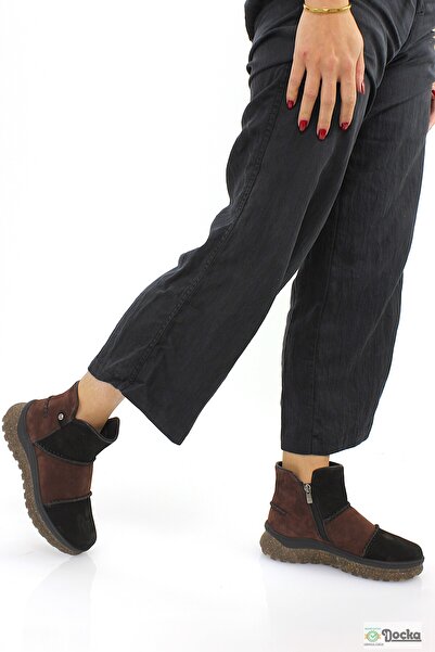 Mammamia Women's Genuine Leather Orthopedic Zippered Flat Thick Sole Sports Casual Boots M26/Kb4090