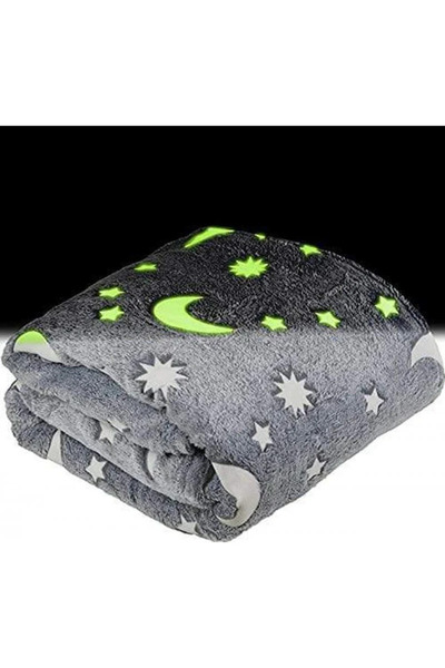 OEMN Pătură Magică pentru Copii - Stele care Glow In The Dark, Fosforescentă, Gri