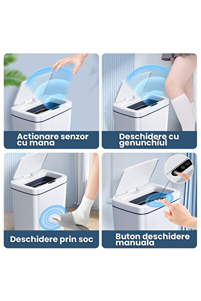 Gadgetry Automatic Sensor Trash Can, 16L Capacity, with Anti-Odor Lid