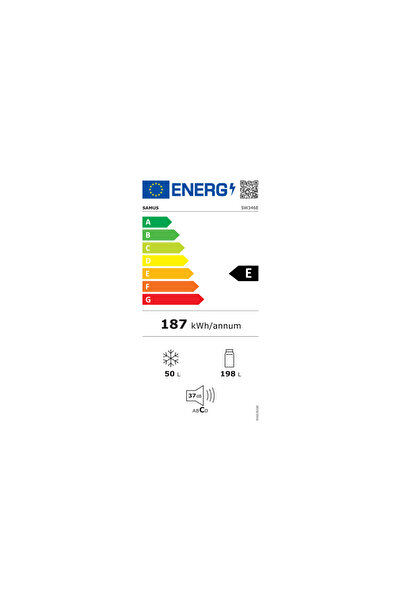 Samus FRIGIDER SW346E, CU 2 UȘI ȘI 4 RAFTURI, 248 LITRI, CLASA E, ALB