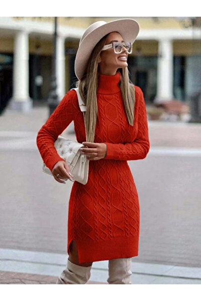 JANES Women's Long Sleeve Loren Wool Motif Midi Length Knitwear Dress