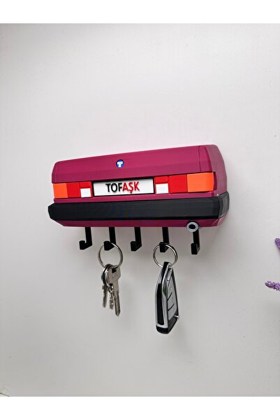 Butik 3D Printing Decorative Tofaş Şahin Model Designed Claret Red Color Key Hanger