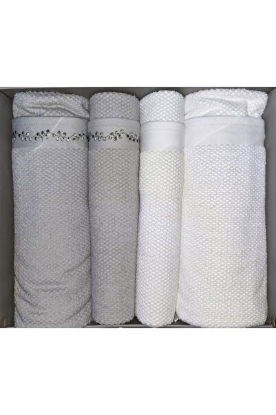 Özdilek Foglıa White-Green Best Set (Turkish Bath Set) Embroidered-2