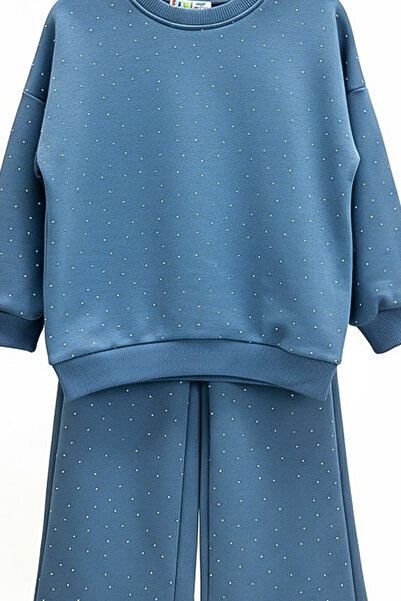 MODANINO Girl's Stone Decorated Top and Bottom Set - 3 Yarns 4-12 Years Old 12345