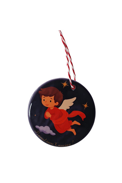 CREATIV LMS Ceramic ornament "My First Christmas" - Angel, 7 cm