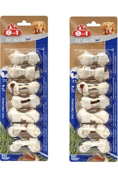 8in1 Delights Bones Biftekli xs Köpek Ödül Kemiği 7 Li x 2 Adet