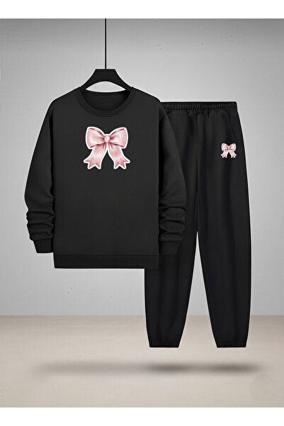 LORVEX Set de trening și bluză pentru fete tricou cu guler rotund, cu imprime...