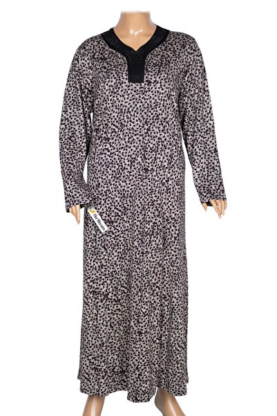 HESNA Women's Minel Battal Size Cupped Length Black Dress Pattern 27