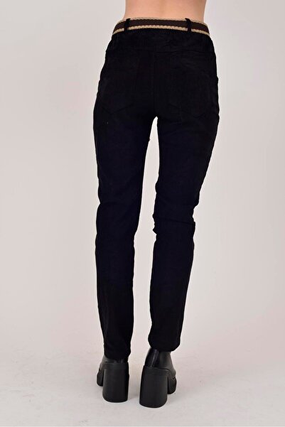 Park Moda 22036 Belt-Detail Trousers in Tubular Velvet