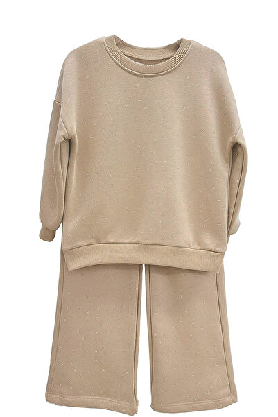 MODANINO Girl's Stone Decorated Top and Bottom Set - 3 Yarns 4-12 Years Old 12345