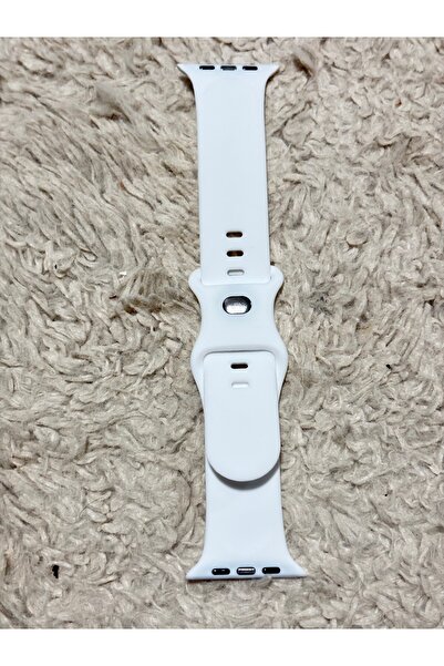 Promplus Apple Watch Uyumlu Silikon Spor Kordon – Tüm Serilerle Uyumlu – Beyaz Akıllı Saat Kayışı