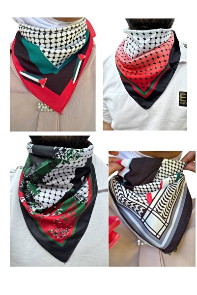 ALDAYER 4 Palestine Themed Scarves 50X50 Puşi