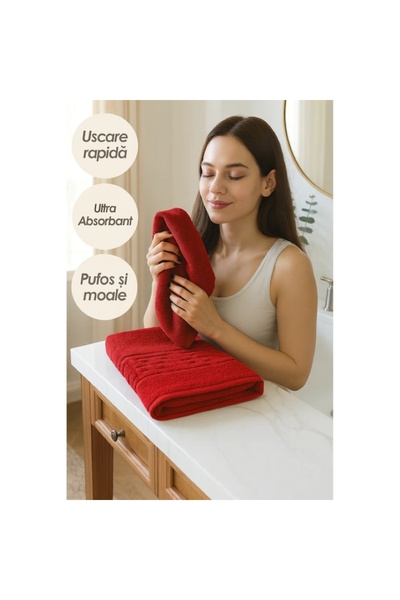 EMATTERIO 100% Premium Cotton Bath Towel, 50x90 Cm, 500 GSM, Soft, Absorbent, Hypoallergenic