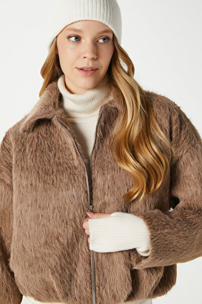 Ritnice Women's Oscar Faux Fur Anthracite Bomber Jacket