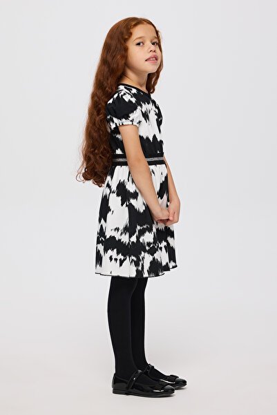 Panço Kız Çocuk Örme Siyah Elbise