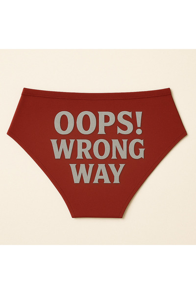 TWINTICKS Red Christmas Themed Women's Slip Panties, Metallic Lettering Print...