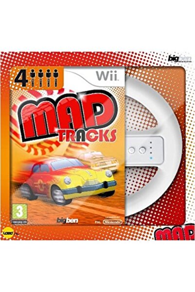 Bigben Mad Tracks game and wheel set, Wii console