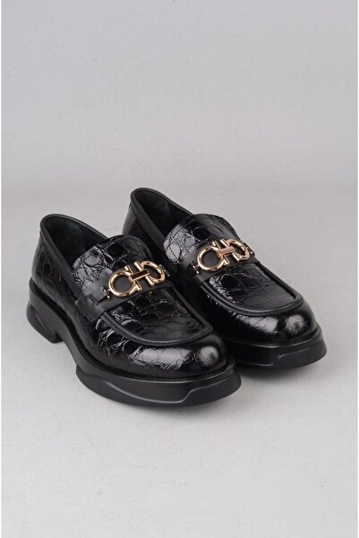 SEÇ KUNDURA SELECT 22495 PANTOFI BĂRBAȚI DIN PIELE AUTENTICĂ NEGRU CROCODIL