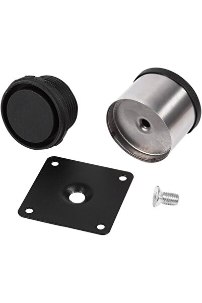 OEM Set de 4 picioare pentru mobilă, oțel inoxidabil, 60 x 50 mm, argintiu/negru