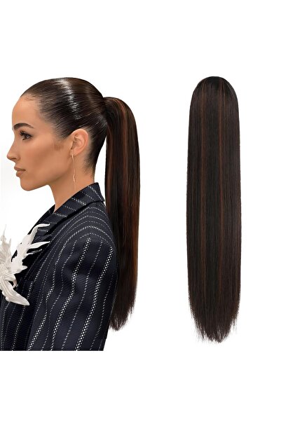 OEM Extensie de păr Sofeiyan cu șnur, 70 cm, lungă și dreaptă, maro închis cu roșu-roșcat