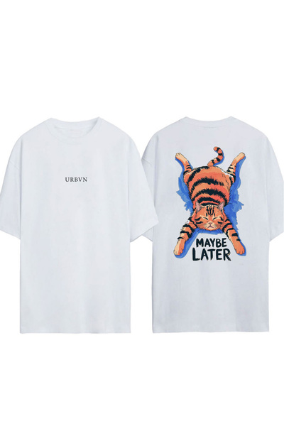 urbvn Tricou oversize alb cu imprimeu Later Design