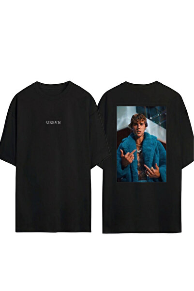 urbvn POPSTAR Design T-shirt sa printom, crna, prevelika