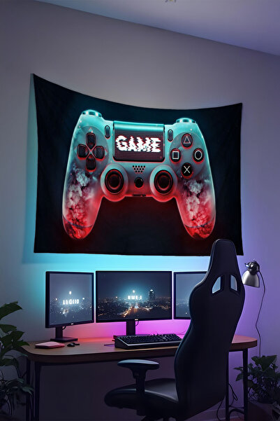 RUGRUMBA غطاء جداري للاعبين - بطابع الألعاب، قماش عالي الجودة، سجادة جدارية