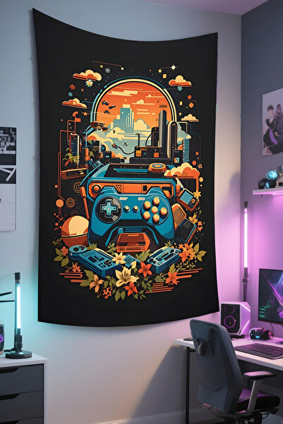 RUGRUMBA Tapiserie verticală pentru gamer – tematică pentru jocuri, țesătură ...