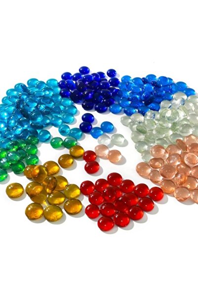 Hakacc Pietricele decorative din sticlă, 1800g, 1,5-2cm, multicolore