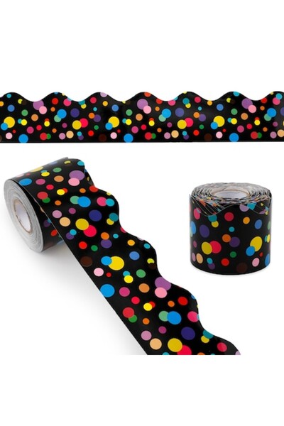 PEUTIER Bordură decorativă pentru panou, puncte colorate, hârtie cretată, 200...