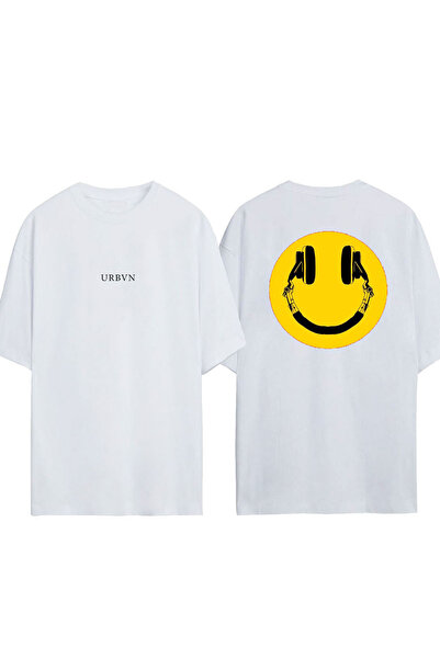 urbvn Tricou supradimensionat alb cu imprimeu DJ Loves Design