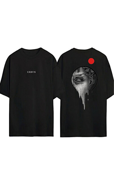 urbvn Tricou oversize negru cu imprimeu Drip Design