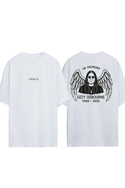 urbvn تي شيرت أوزي أوزي ديزاين مطبوع أبيض قصة فضفاضة