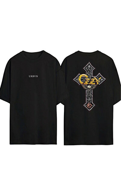 urbvn Tricou oversize negru cu imprimeu OZZY 1 Design