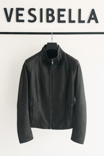 VESİBELLA سترة جلدية نسائية من فيسيبيلا، سترة من الجلد الطبيعي 100%