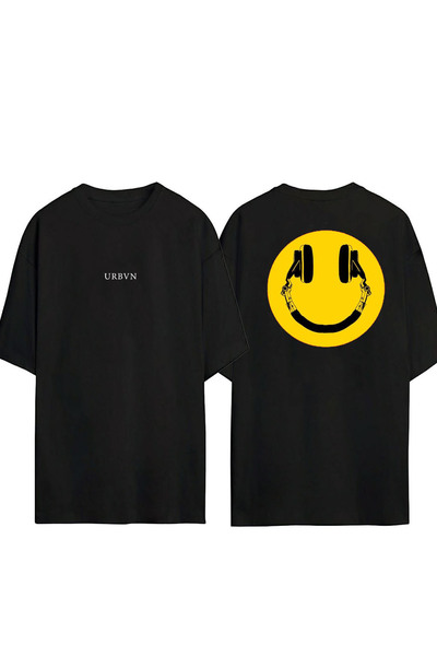 urbvn Tricou oversize negru cu imprimeu DJ Loves Design
