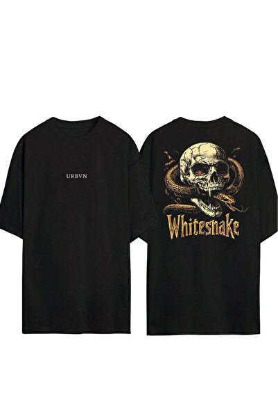 urbvn Μπλουζάκι με στάμπα Whitesnakes Design, μαύρο, oversized