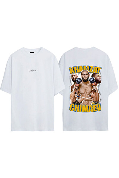 urbvn تي شيرت خمزيت ديزاين مطبوع أبيض قصة فضفاضة