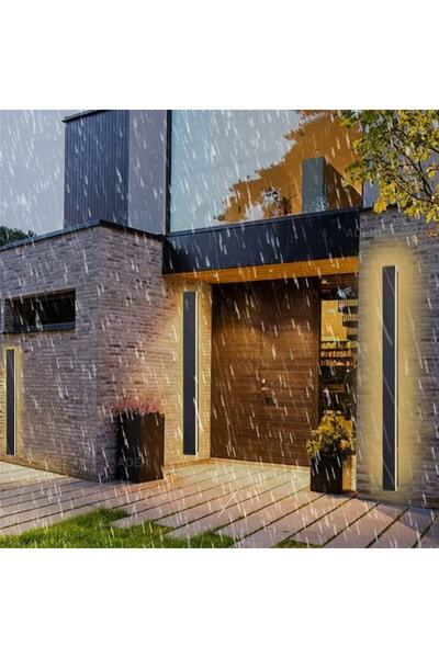 AOEH LED Wall Light Exterior/Interior, Aluminum, Black, IP65, 100cm, 32W