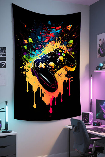 RUGRUMBA غطاء جداري عمودي للاعبين - تصميم مخصص للألعاب، قماش عالي الجودة، سجا...