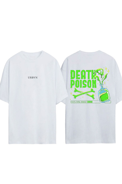 urbvn Bela oversize majica sa otiskom Poison Design