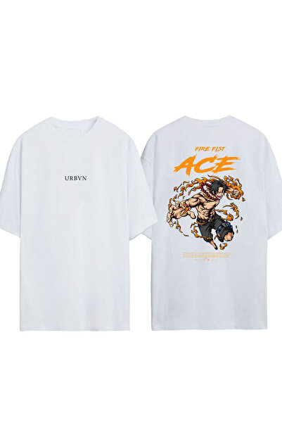 urbvn Tricou oversize alb cu imprimeu ACE Design