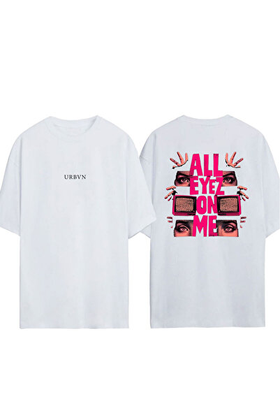 urbvn Image00386 Design Printed White Oversized T-Shirt