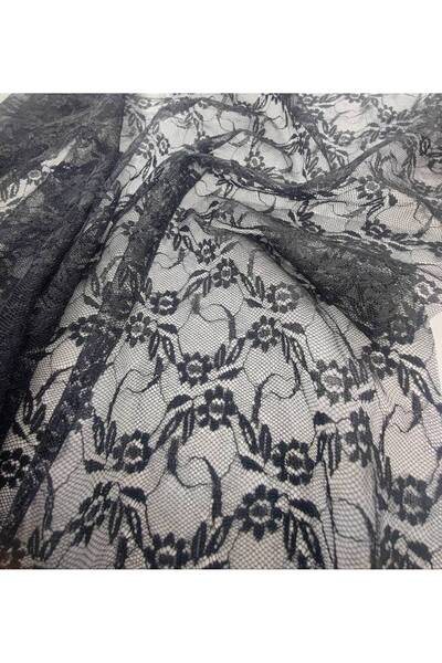 FASHİON DANTEL Metraj Dantel Kumaş Lez Dantel 110 cm En Siyah