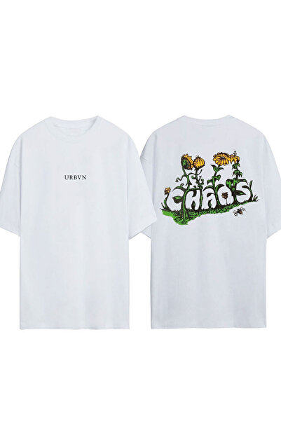 urbvn Chaos 3 Design T-shirt sa štampanim uzorkom, bela, veće veličine