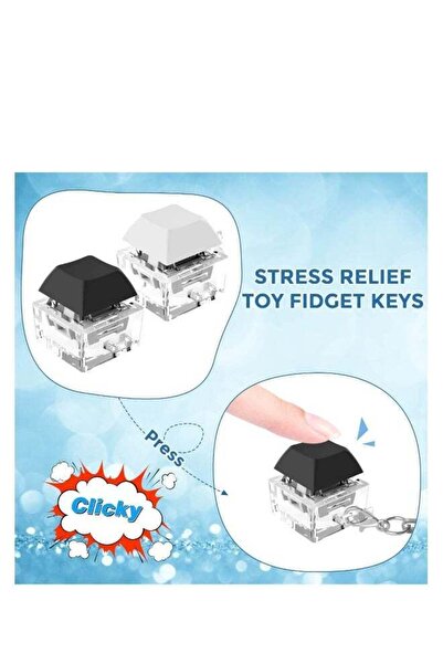 Generic Keyboard Toys - 2 Pc Fidget Keyboard Keychains (White & Black)