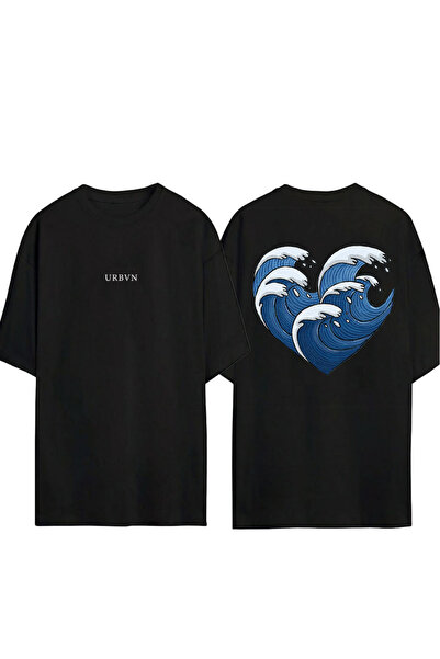 urbvn Sealov 1 Design Printed Black Oversized t Shirt