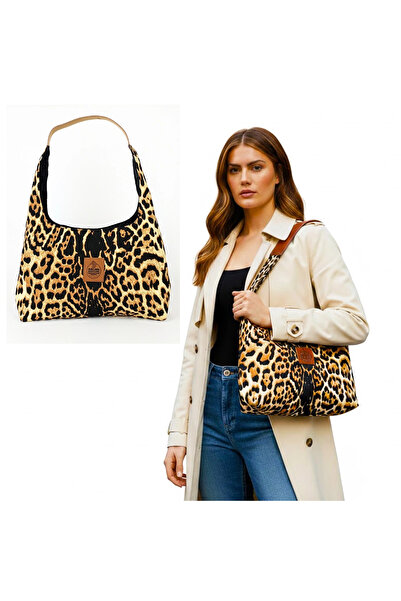 woodycord Χειροποίητη τσάντα ώμου με σχέδιο λεοπάρ